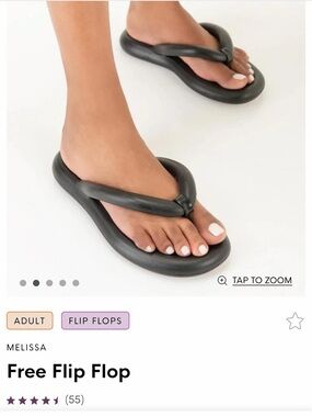 Melissa Free Flip flops in black. NWT
